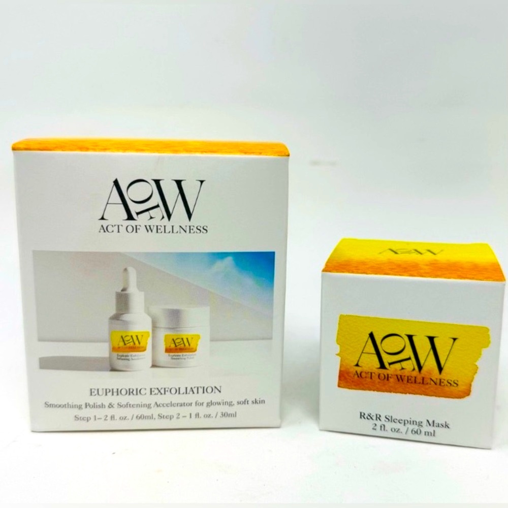 Act of Wellness Euphoric System Exfoliating Skincare and Sleep Mask Set